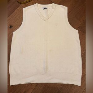 TNA Cotton Cream V-Neck Sweater Vest | Size S | VGUC